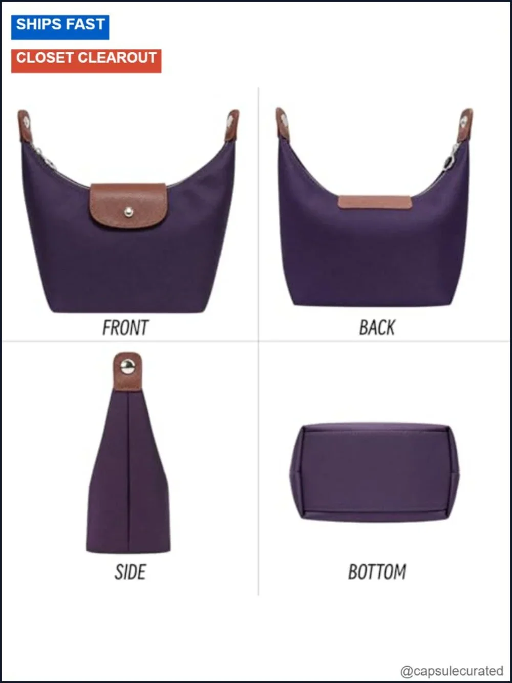 Convertible Crossbody Shoulder Bag Nylon Hobo Purse 2 Straps Lightweight